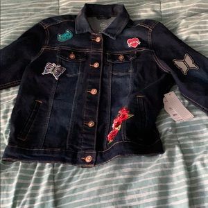 Wonder nation jean jacket with patches
